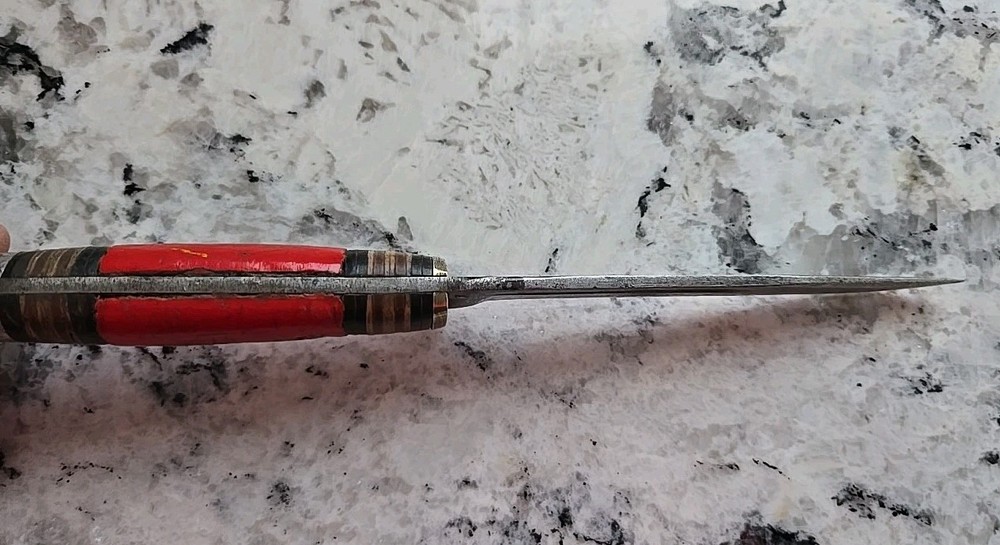 Vintage Western Boulder, CO Fixed Blade Knife w/ Red Handle 8"