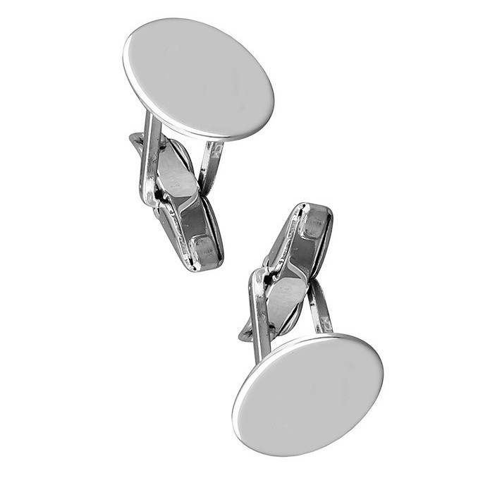 Solid Sterling Silver Oval Cut Cufflink Set Men's 925 Hallmarked British Made