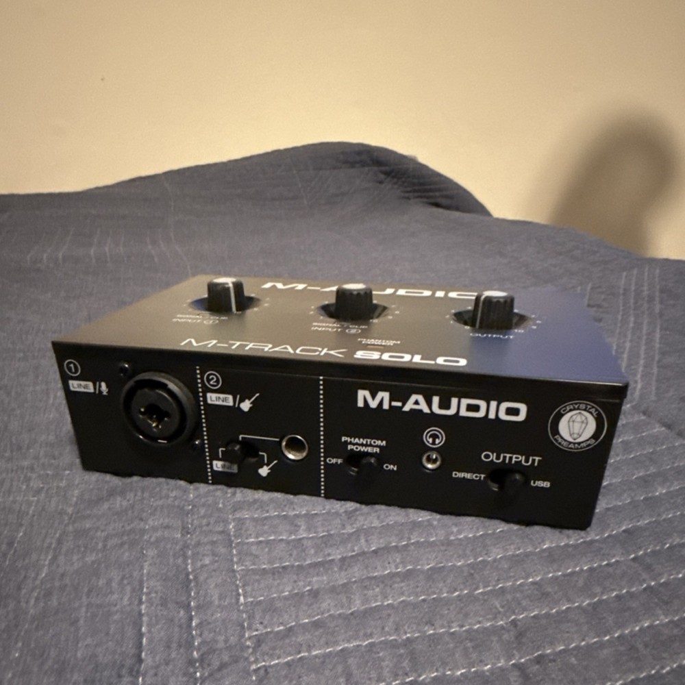 M-Audio M-Track Solo USB Audio Interface, 2 Channels, Phantom Power
