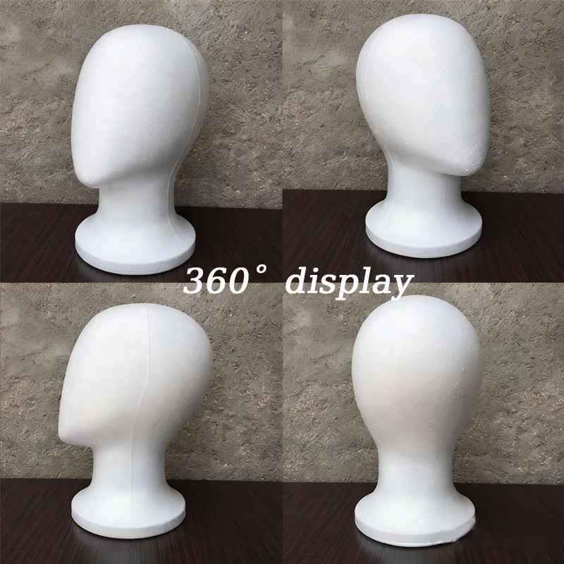 White Foam Mannequin Head Wig Stand Hat Display Holder Styling Model