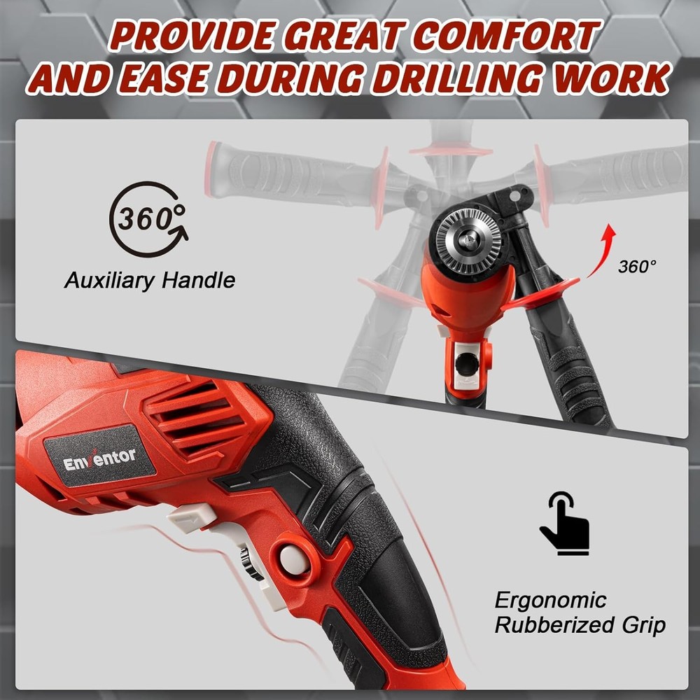 Corded Electric Hammer & Drill Combo - 1/2 Inch Chuck