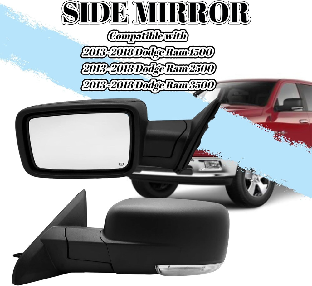 Left Heated Mirror for Dodge Ram 2013-18