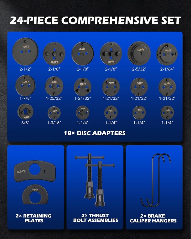 Brake Caliper Wind Back Tool Kit, 24pc Brake Caliper Compression Tool Set with..