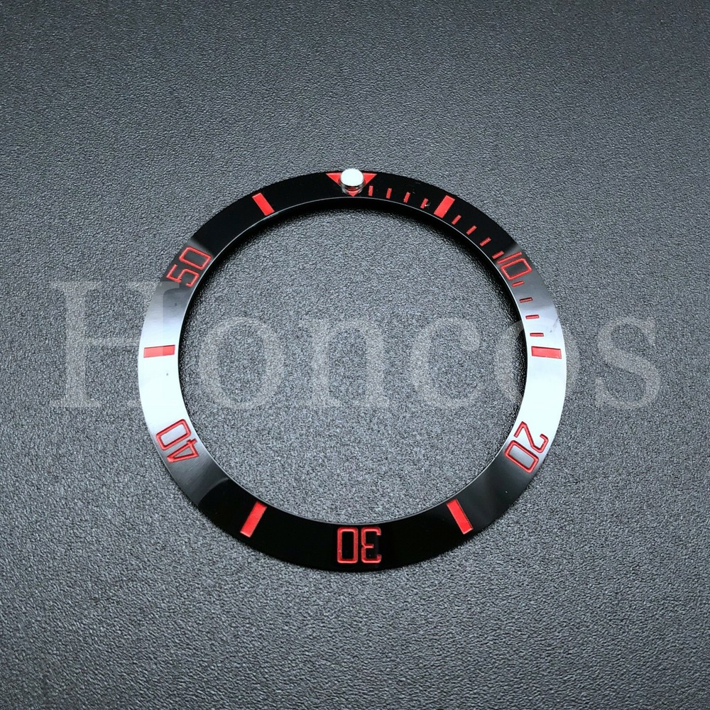 38 MM Watch Ceramic Bezel Insert Ring Loop For SUB 116610 16610 Custom Red