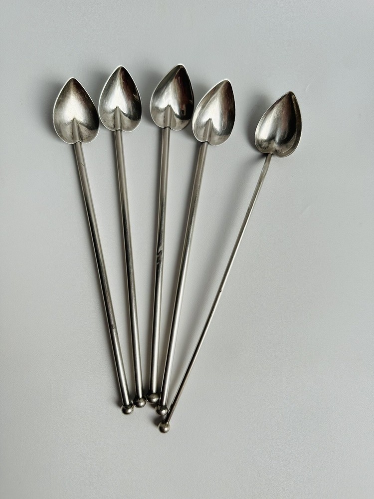 Sterling Silver Hearth Shape Spoons