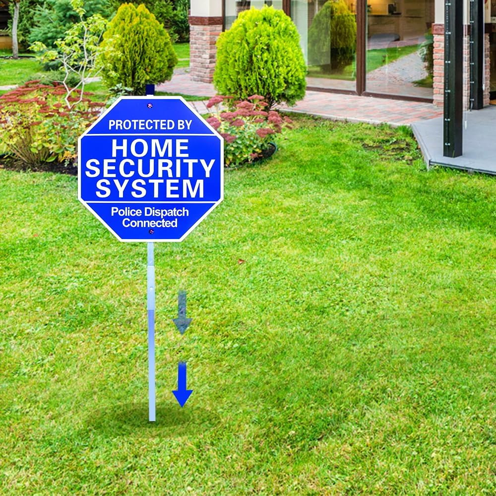 Home Security Yard Sign Stake 10x28 Protected By Security System Police Dispatch