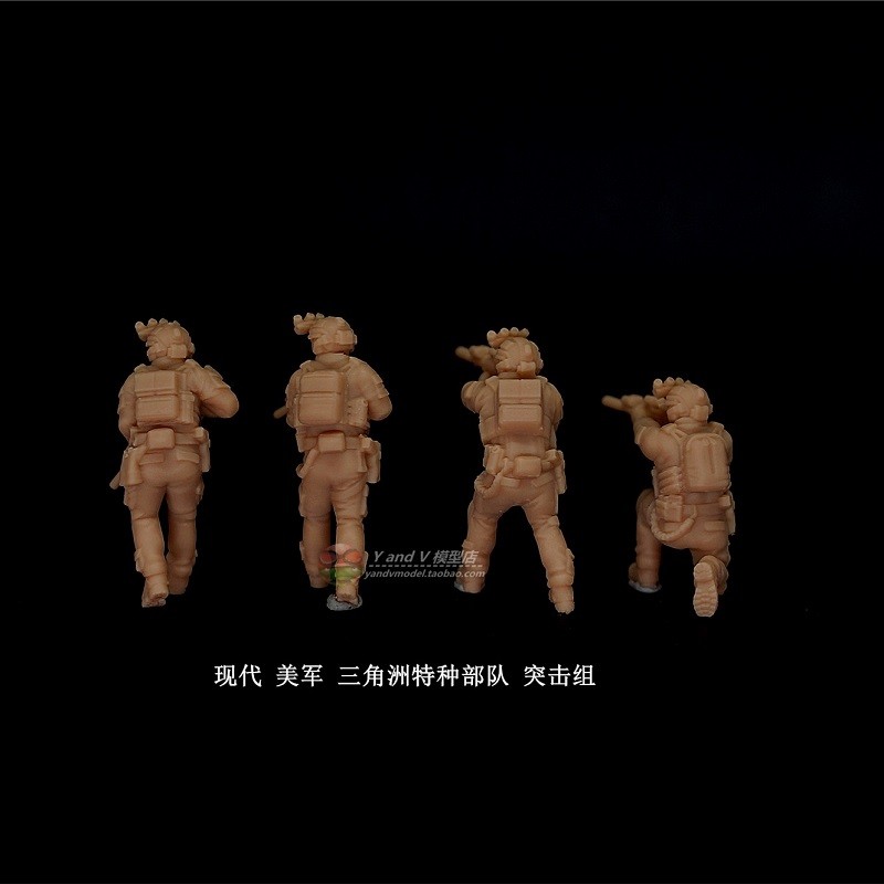 3D printed 1/72 Modern US "Delta Force Combat Assault team" 4 man group model