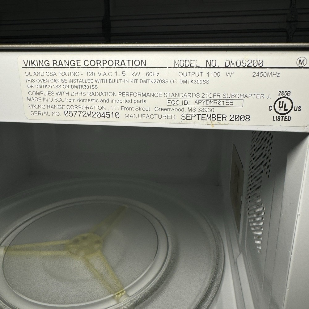 VIKING DMOS200 Countertop Microwave Stainless