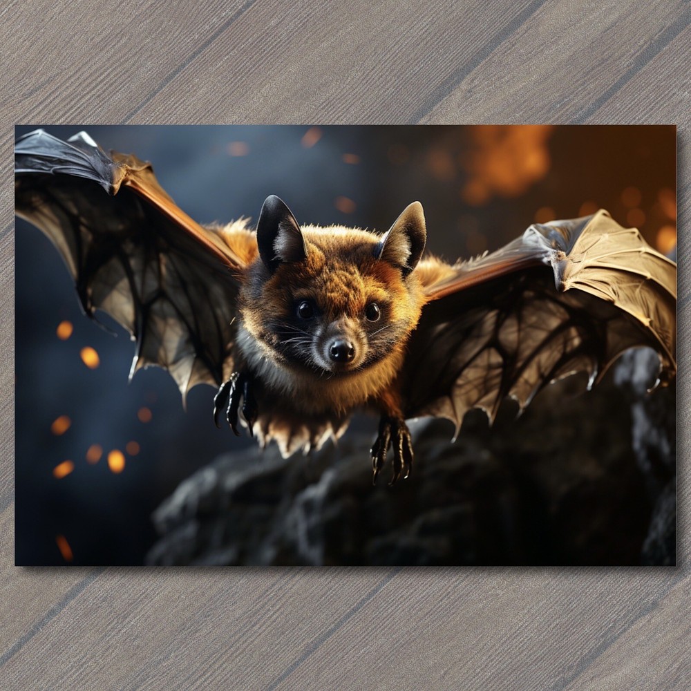 FLATCARD Majestic Flying Fox Bat - Nighttime Wonder