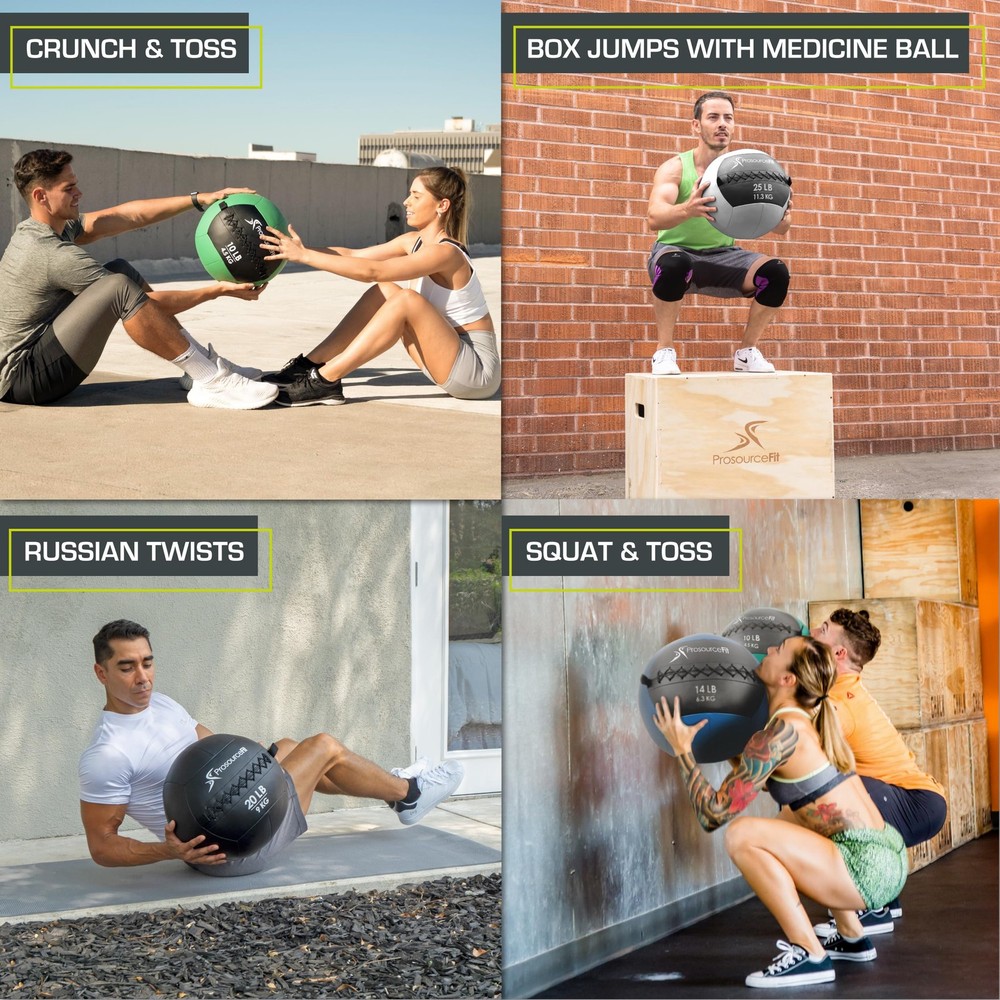 ProsourceFit Soft Medicine Balls, Wall Balls and Full Body Dynamic Exercises,
