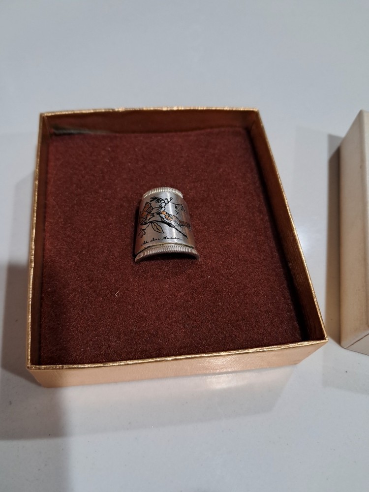 1977 ~Reed & Barton Damascene Thimble - Limited First Edition Sterling Silver