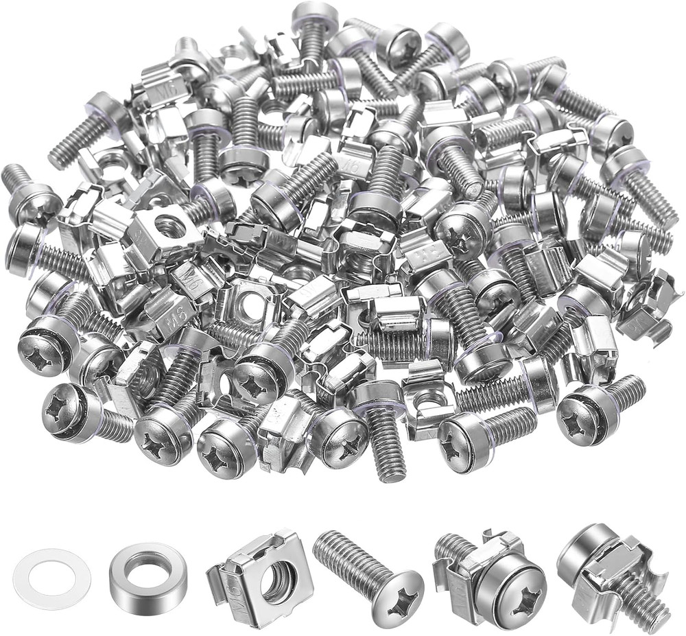 110 Pcs/55 Set Rack Mount Screws and Cage Nuts for Rack Mount Server Cabinet Ca