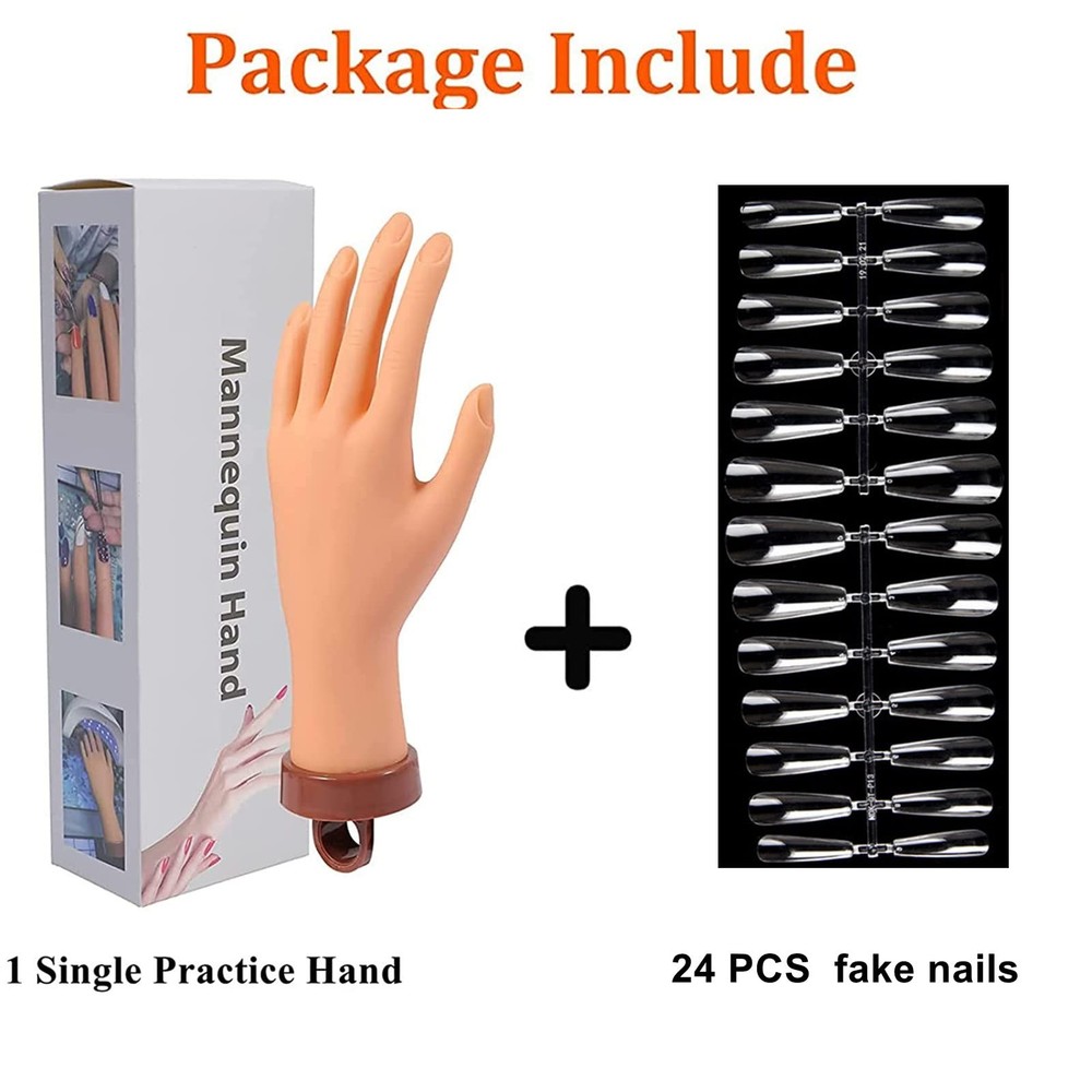 Nail Practice Hand for Acrylic Nails, Mannequin Hands for Nails Practice, Fle...