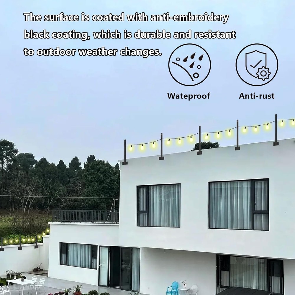 4 Pack Suspension Outdoor String Light Poles for outside String Lights Hanging