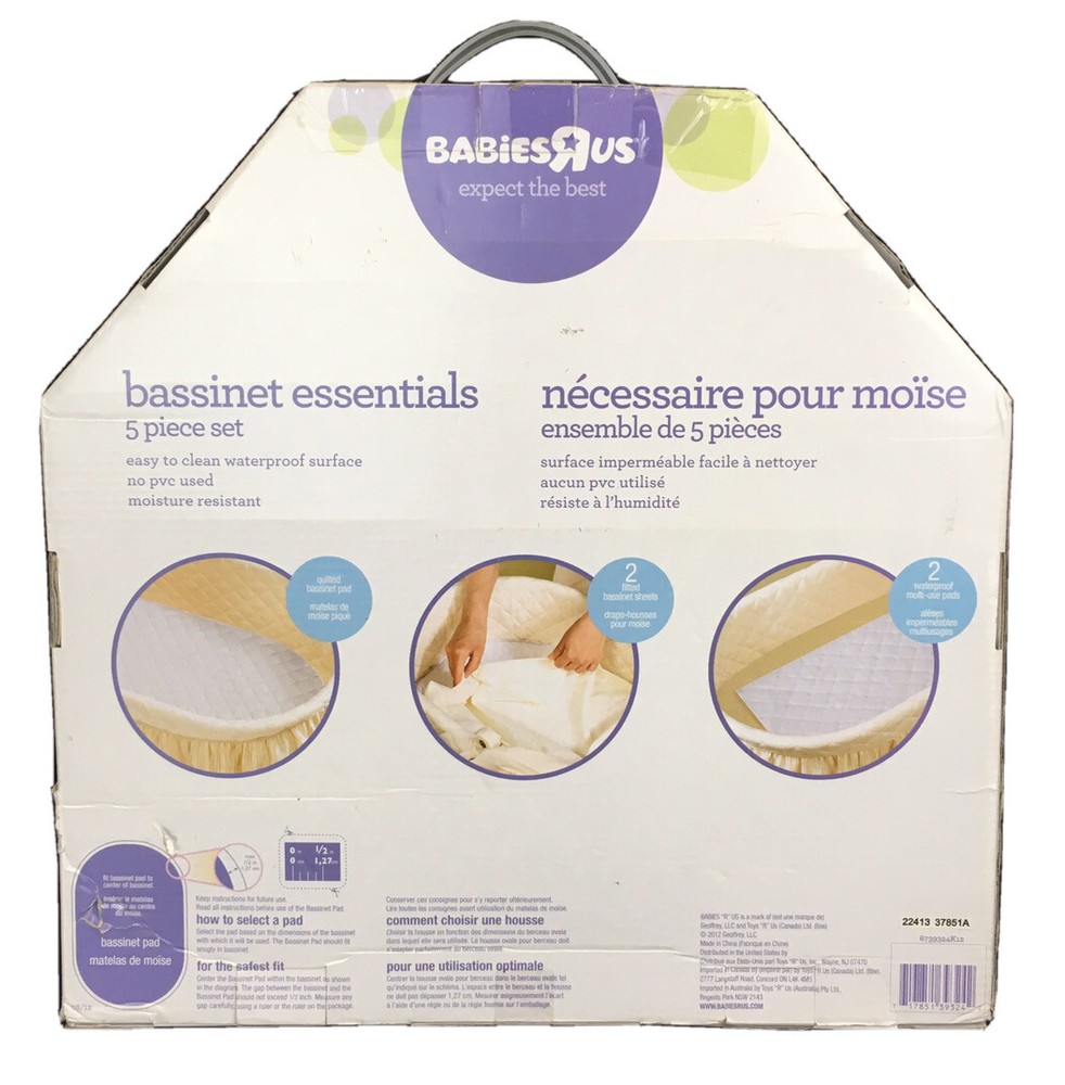 Vintage BABIES R US Bassinet Essentials 5 Piece Set