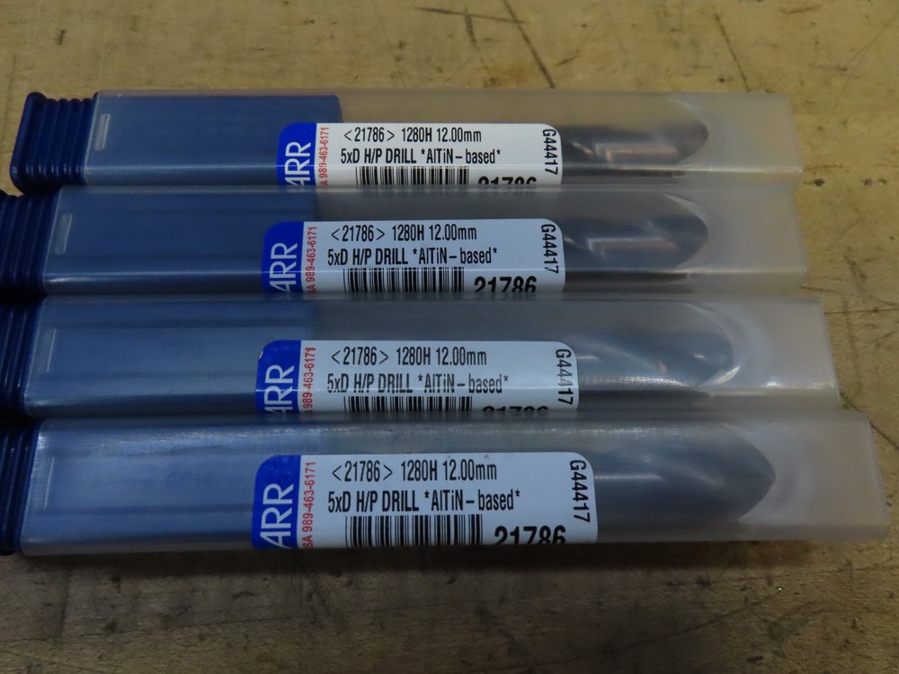 GARR 12.00mm (.4724") solid carbide drill 2fl H/P 5XD AlTiN-based