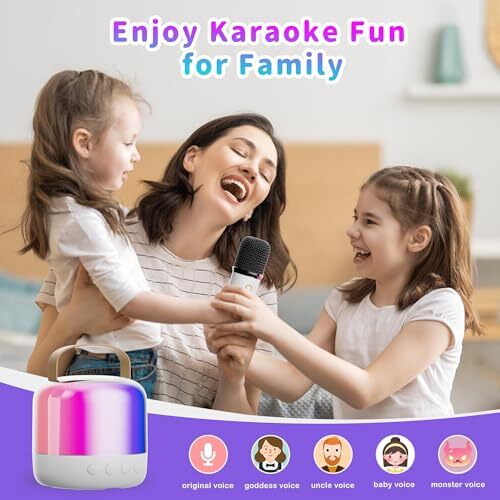 Karaoke Machine 2MIC Bluetooth Portable Speaker Wireless Microphone - White