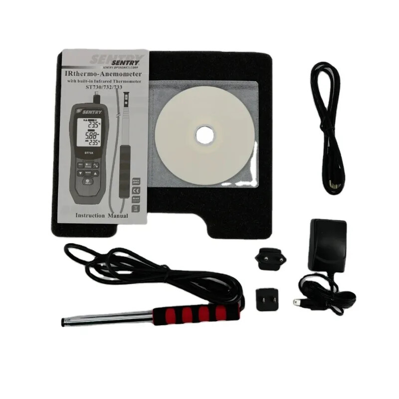 ST-732 Handheld Hot Wire Anemometer Digital Air Velocity Tester with Software