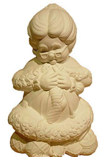 Mrs Santa Sitting Knitting 14" Ceramic Bisque, Ready to Paint