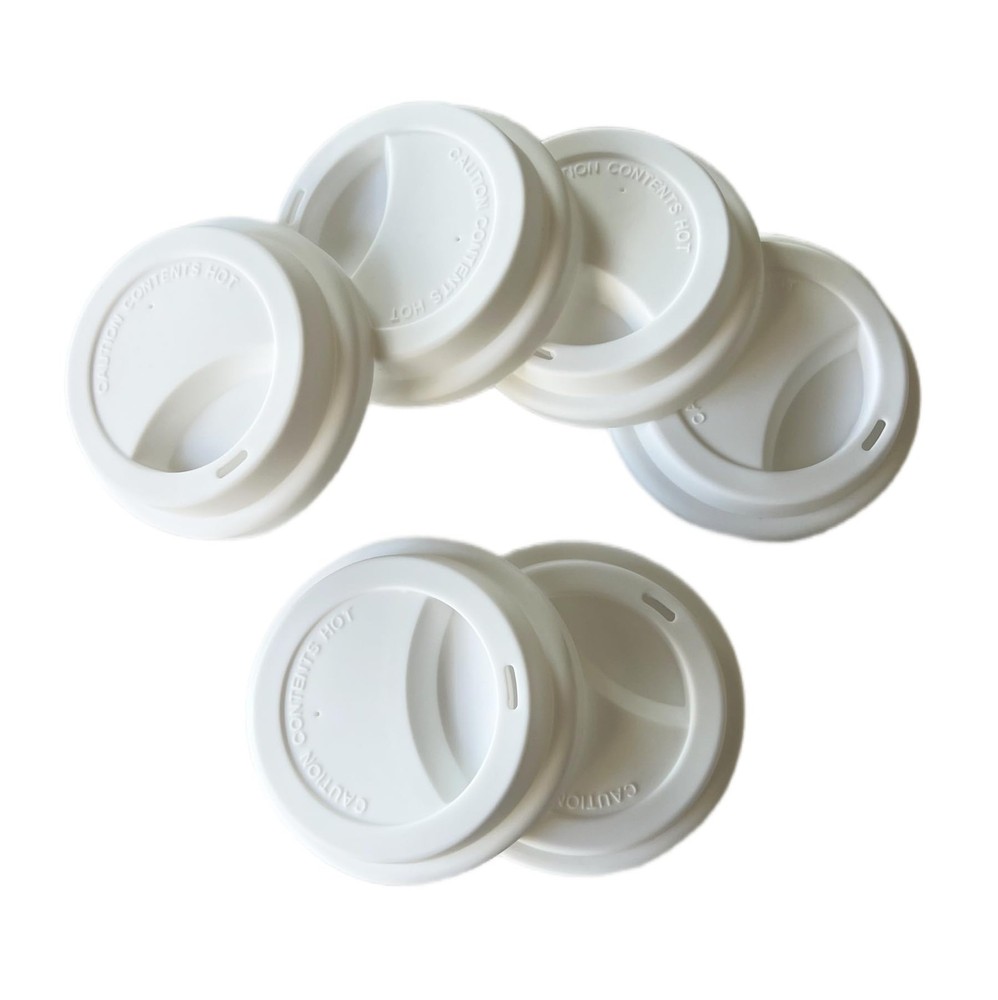 NumRealm Silicone Cup Covers, Reusable Lids for Mugs Cups White 6pcs
