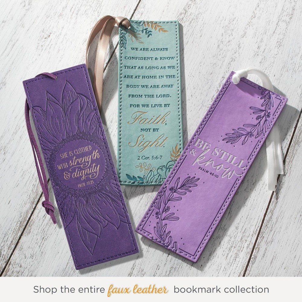 Vegan Leather Scripture Bookmark for Women: Strength and Dignity - Proverbs 3...