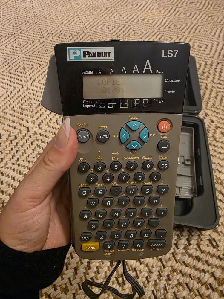 Panduit LS7 Handheld Thermal Transfer Label Printer Tested Works