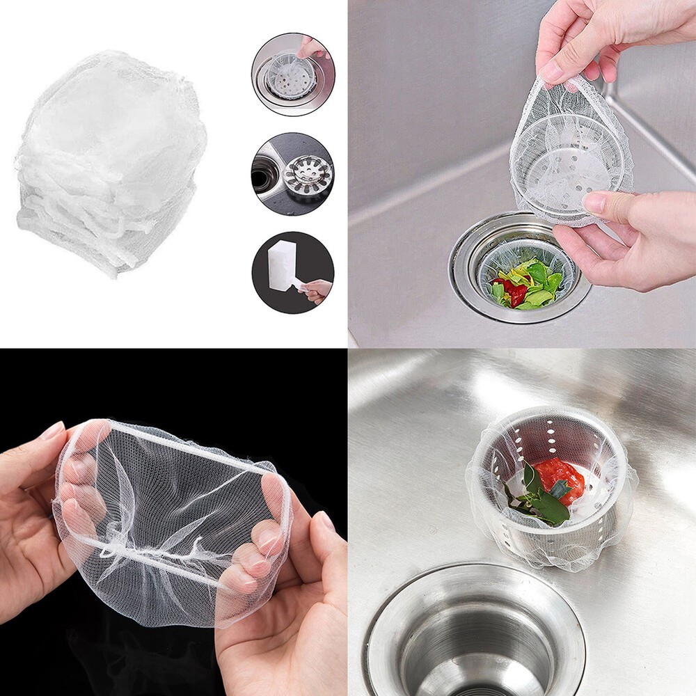 US 200 Pack Disposable Mesh Sink Strainer Bag Kitchen Sink Strainer Mesh Bag