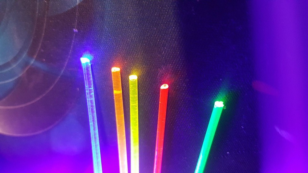 Bright Visibility 2mm/.080" Fluorescent Fiber Optic rods 1st class!