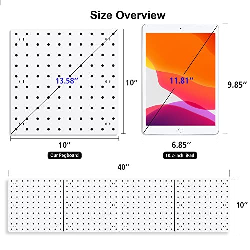 Pegboard Wall Organizer Panels, Multi-Room, Easy to White Peg Board- 4 PCS