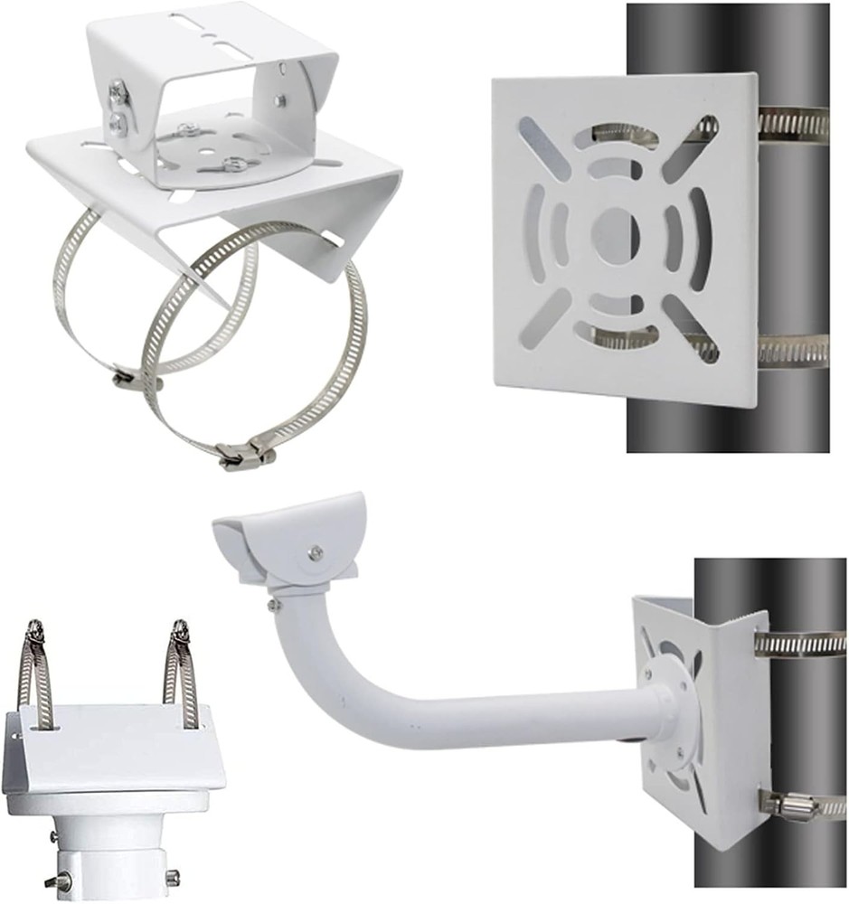Universal Wall Mounting Bracket with 2 Loops, Vertical Pole 1 Pack, Ivory