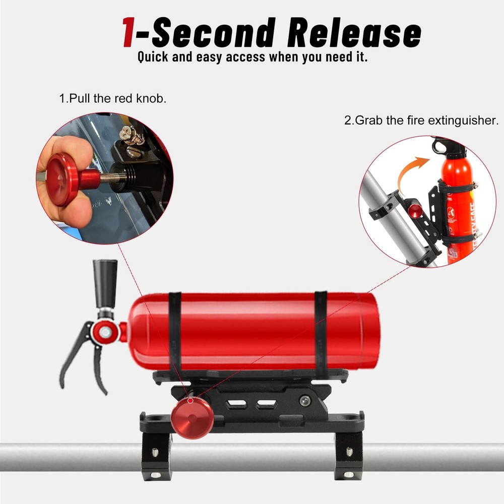 ATV Motorcycle Fire Extinguisher Bracket - Quick Release Fire Extinguisher Holde