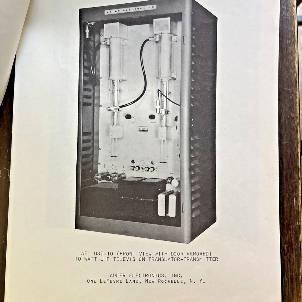 1957 Adler Electronics UST-10 Translator Transmitter Descriptive Paperwork 6 Pg