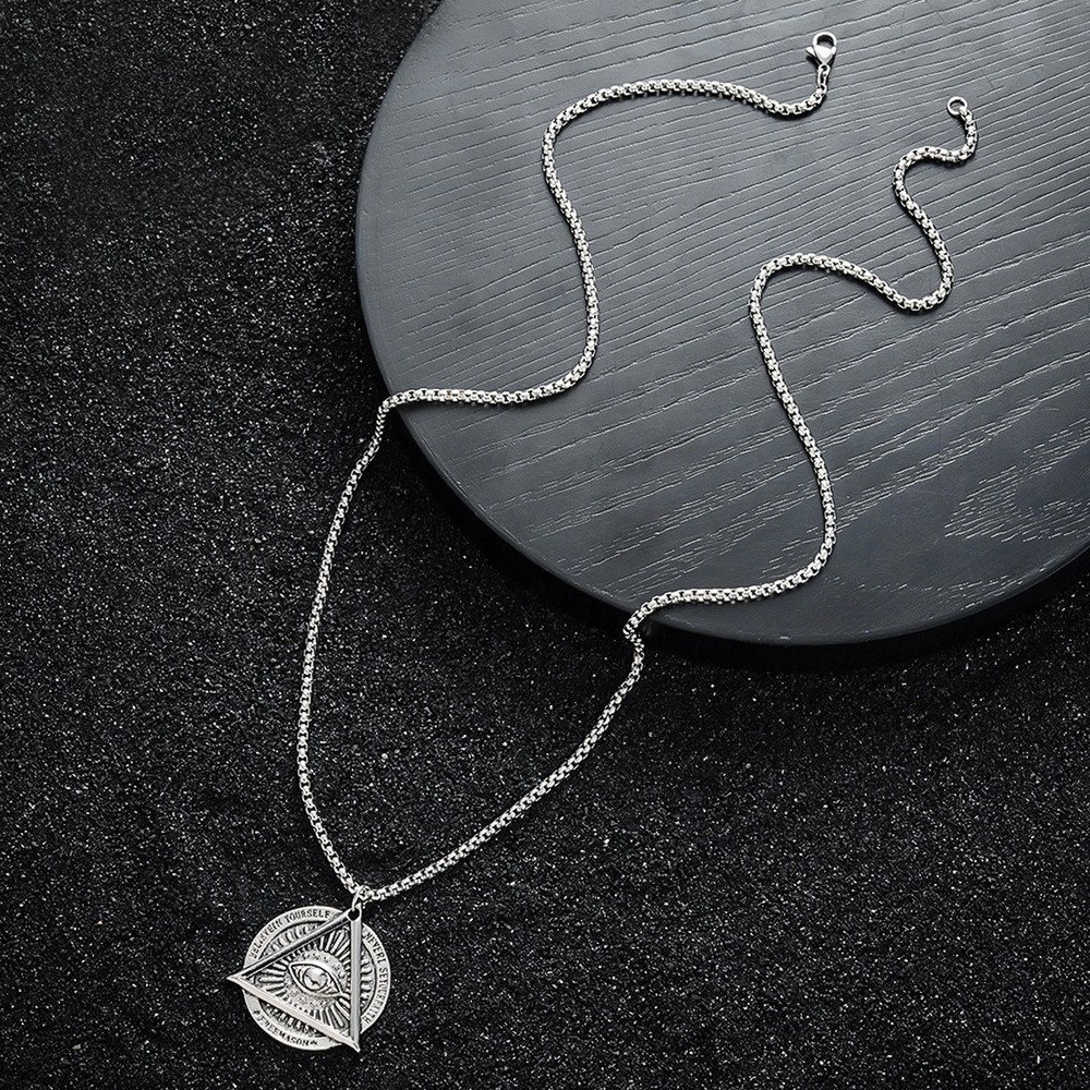 Retro geometric Devil's Eye necklace
