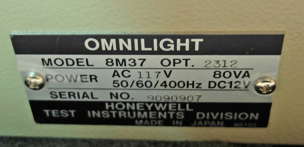 Honeywell Omnilight 8M37 Data Acquisition System, Case, Manuals, Accessories