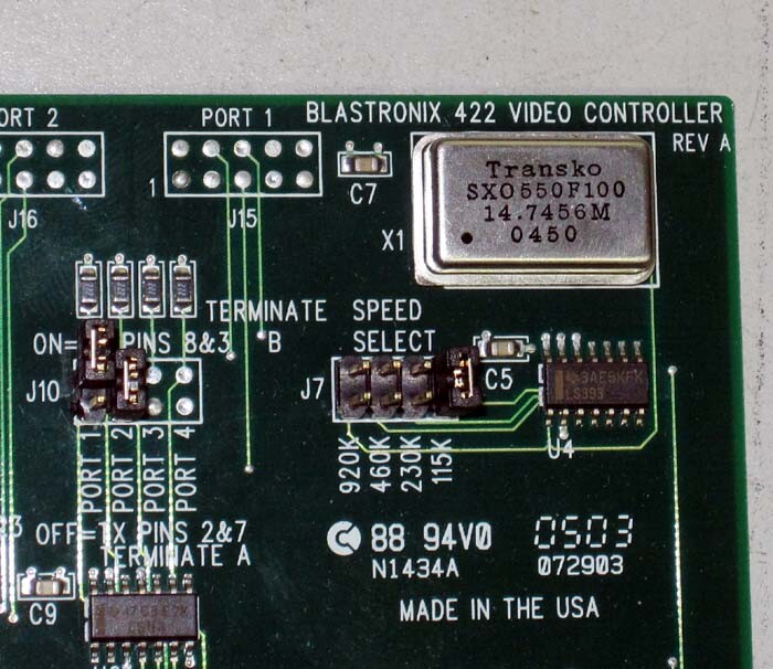 BLASTRONIX 422 VTR VCR Controller PCI Board