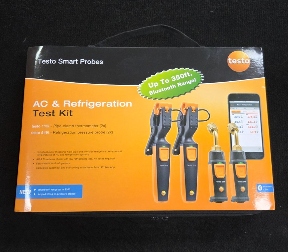 Testo 0563 0002 10 Smart Probes AC & refrigeration test kit Bluetooth