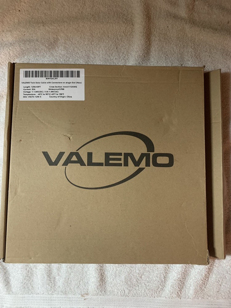 Valemo Solar Cable 40ft 12AWG Twin Wire Extension, Copper Strand(READ)