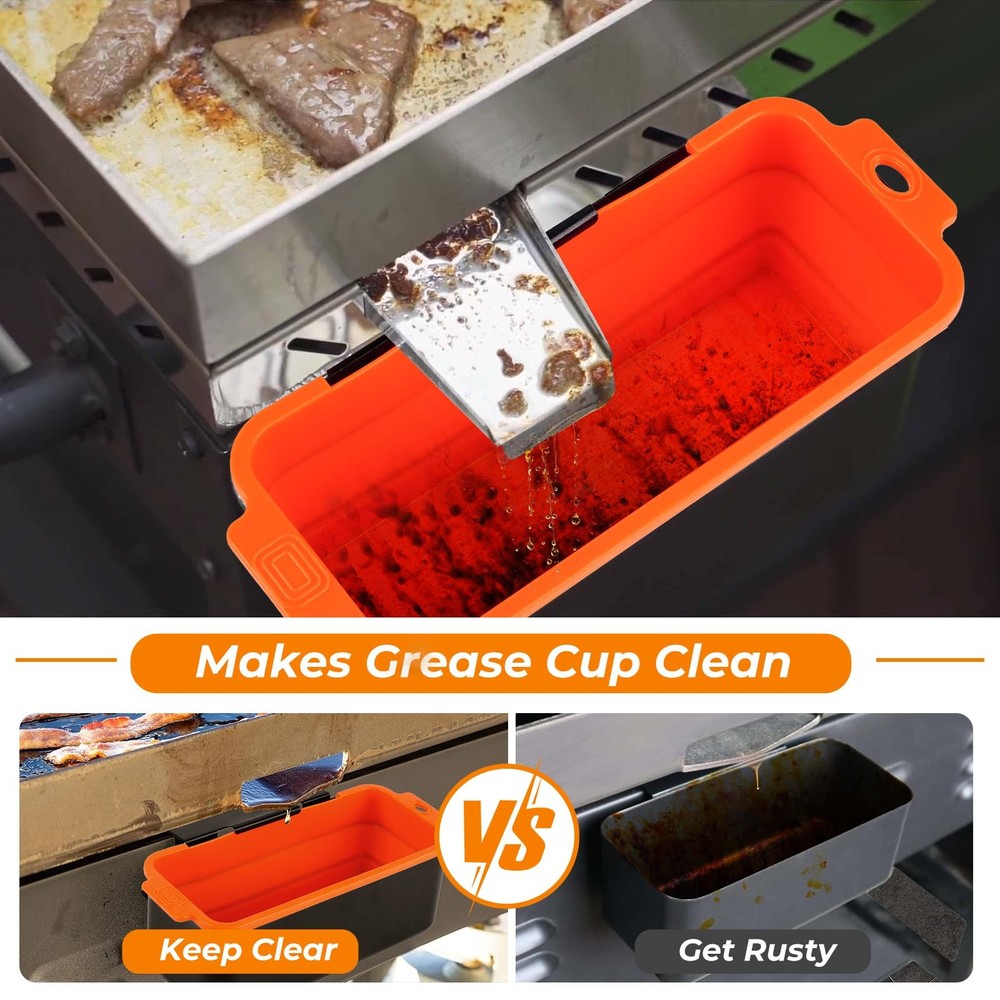 Silicone Grease Cup Liners 2-Pack: Blackstone Griddle Accessories - Reusable...