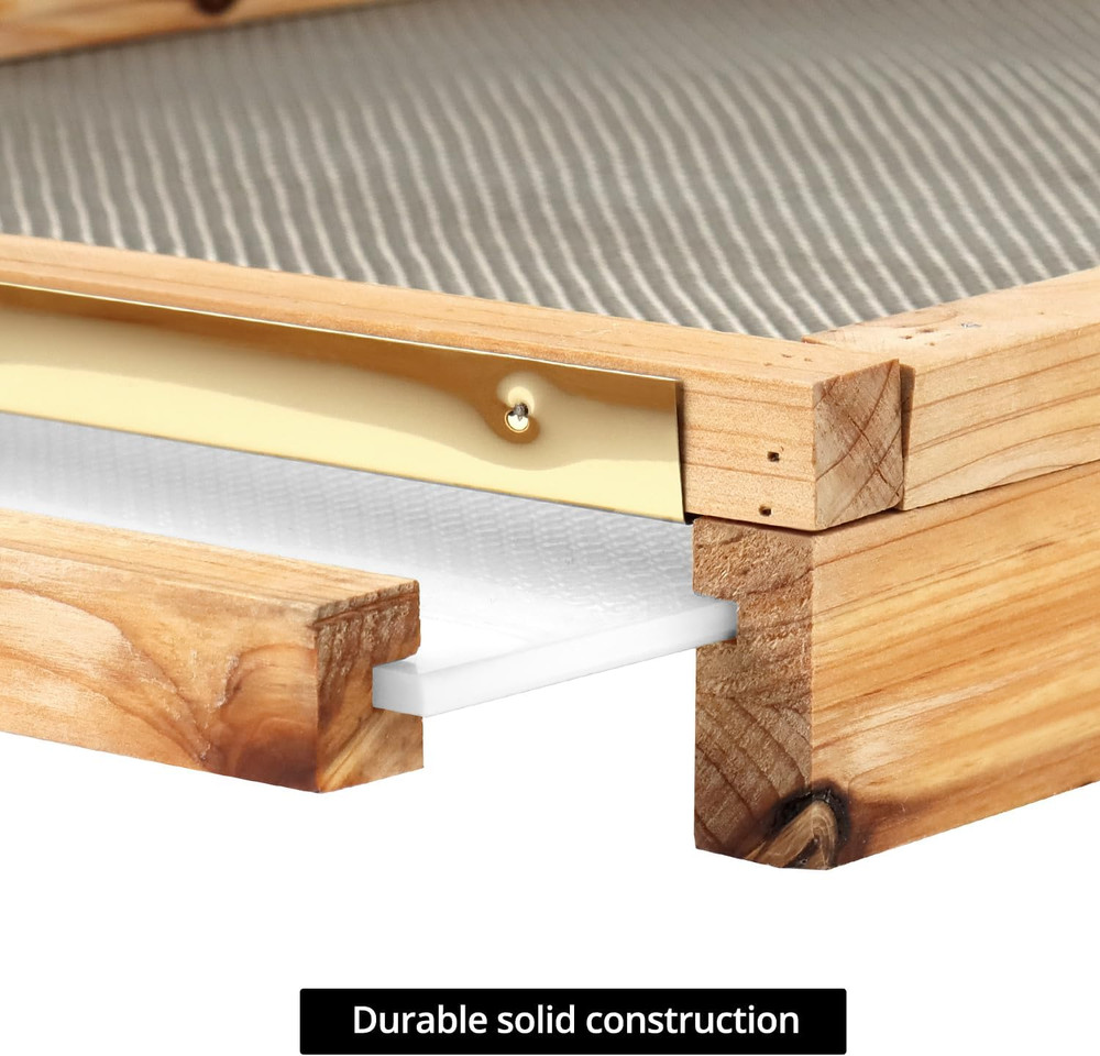 10 Frame Beehive Screened Bottom Board Beeswax Cedar Ventilated Base