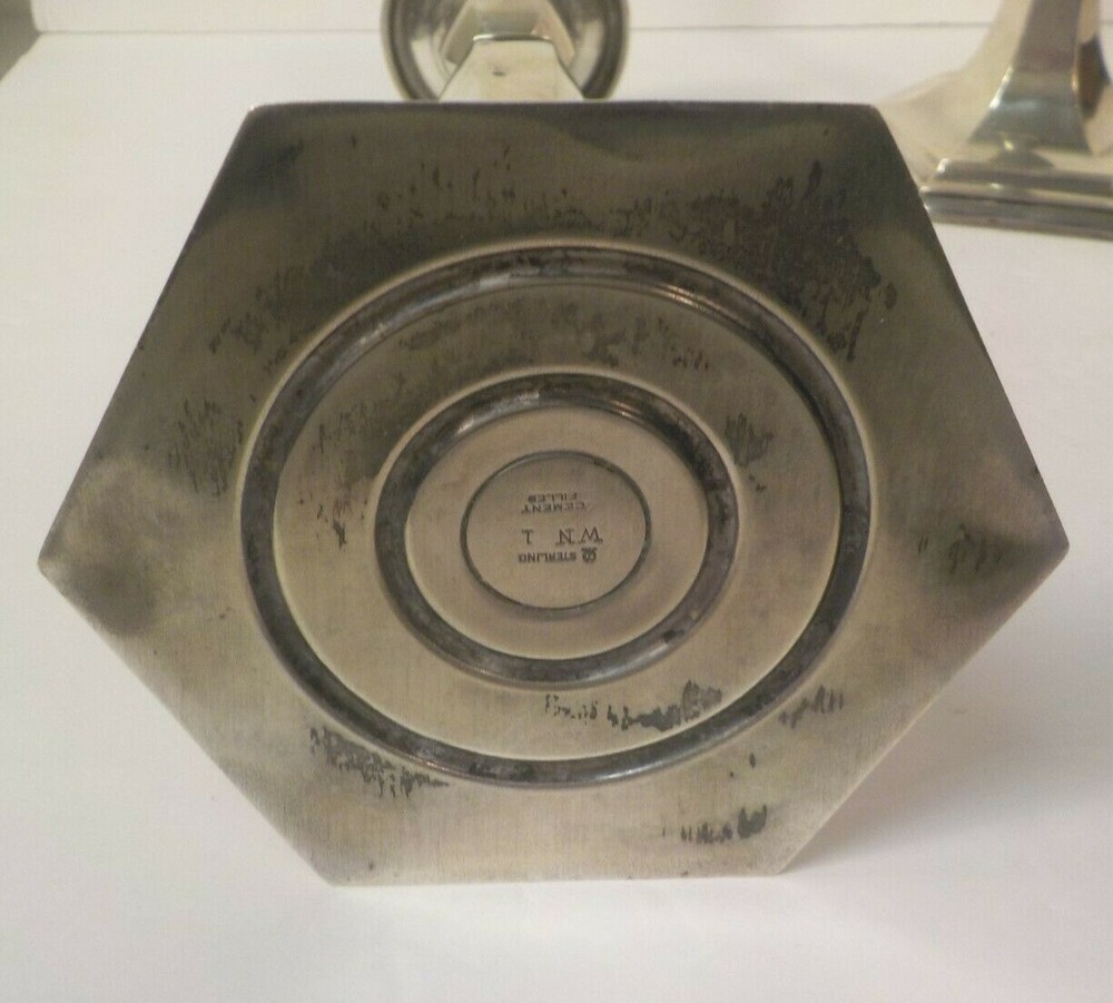 Set/4 WATSON Sterling Silver 10.25" Candlesticks, Monogram "S"