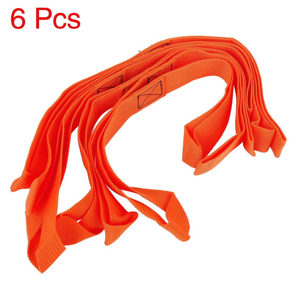6 PCS Orange 2.5 x 40.5cm Cargo Belt Loop Tie Down Strap for Motorcycle