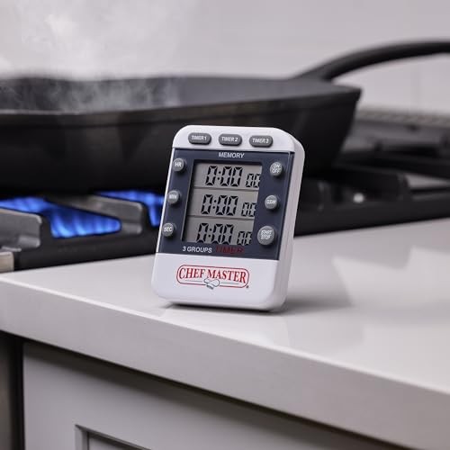 3-Channel Digital Timer by , Triple Channel Count Up/Down Kitchen Digital Small