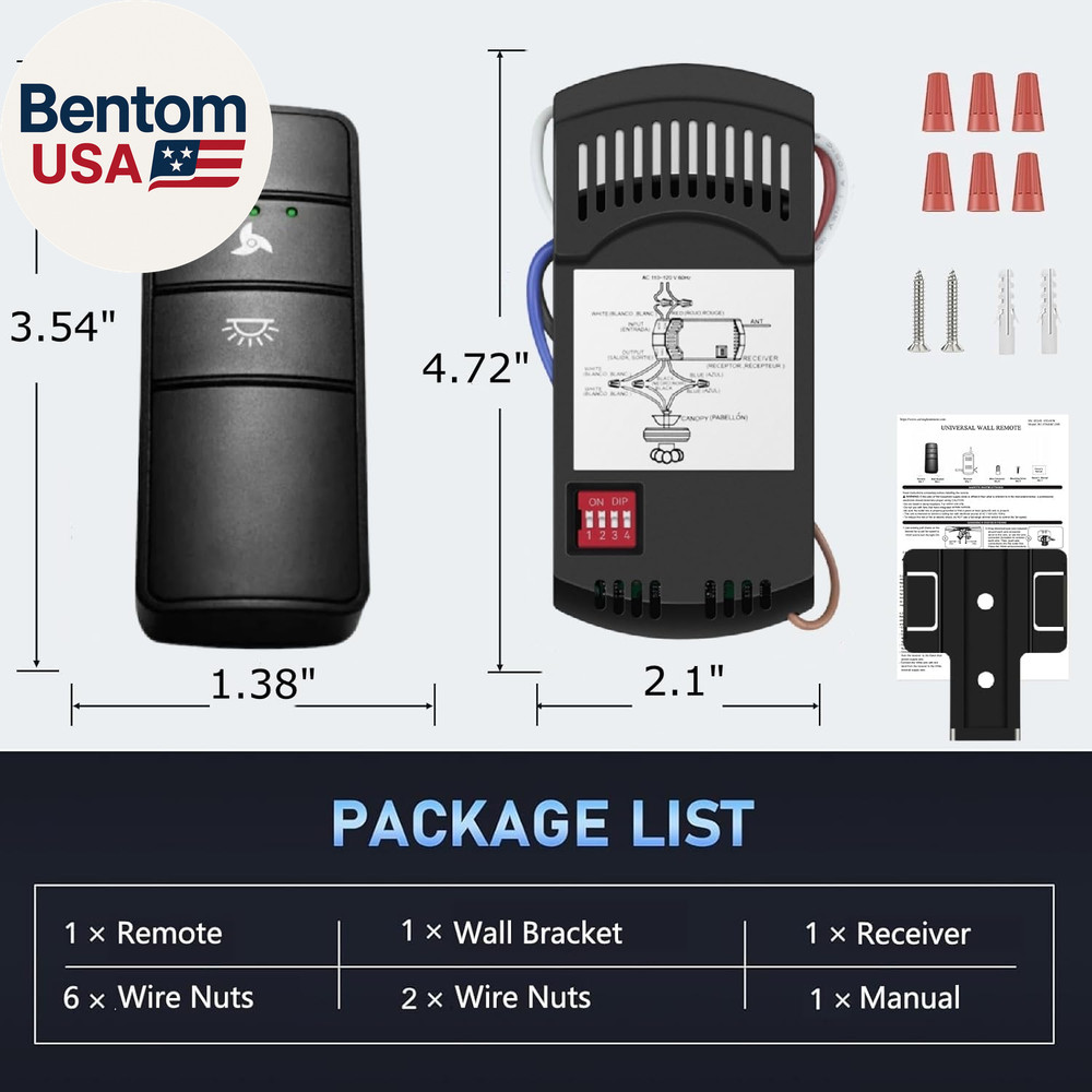 Universal Ceiling Fan Remote Control Kit Replacement Hampton Bay Fan Remote KUJC