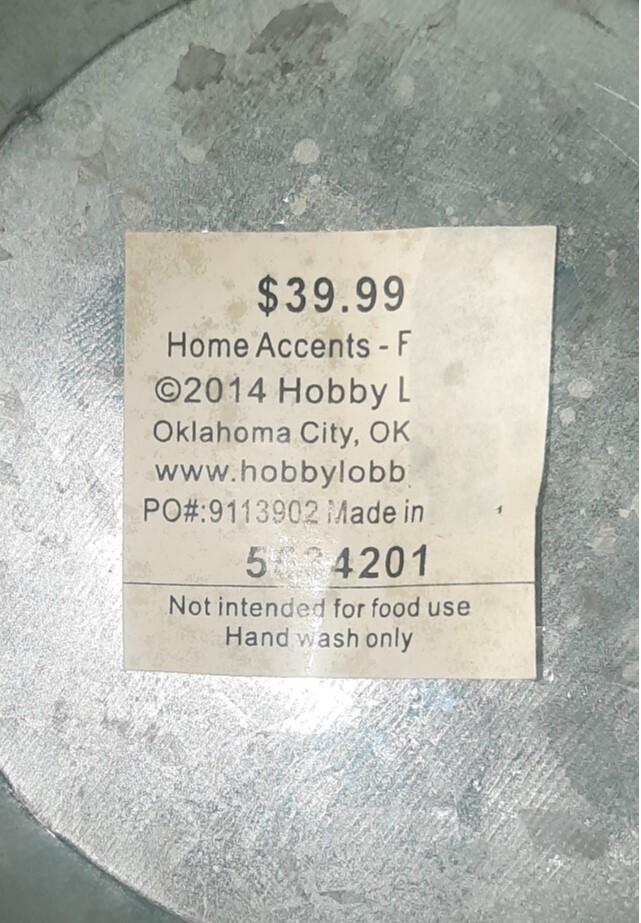 Metal Galvanized Cake / Cupcake Stand Hobby Lobby 7.5/8" diameter