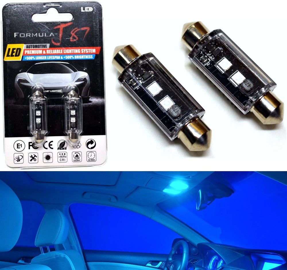 LED Light Canbus Error Free 211-2 5W Blue 10000K Two Bulb Interior Dome Replace