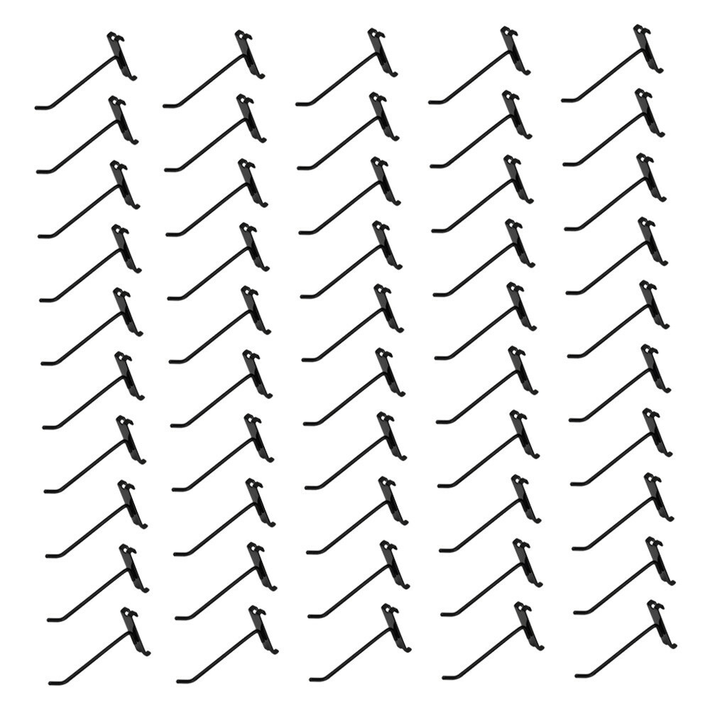 Wire Metal Hanger Retail Long Gridwall Hooks Grid Panel Display 50 PC Black 4''