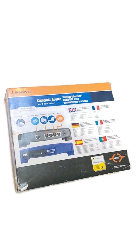 Cisco Linksys EtherFast Cable/DSL Router with 4-Port Switch Model BEFSR41 NIB