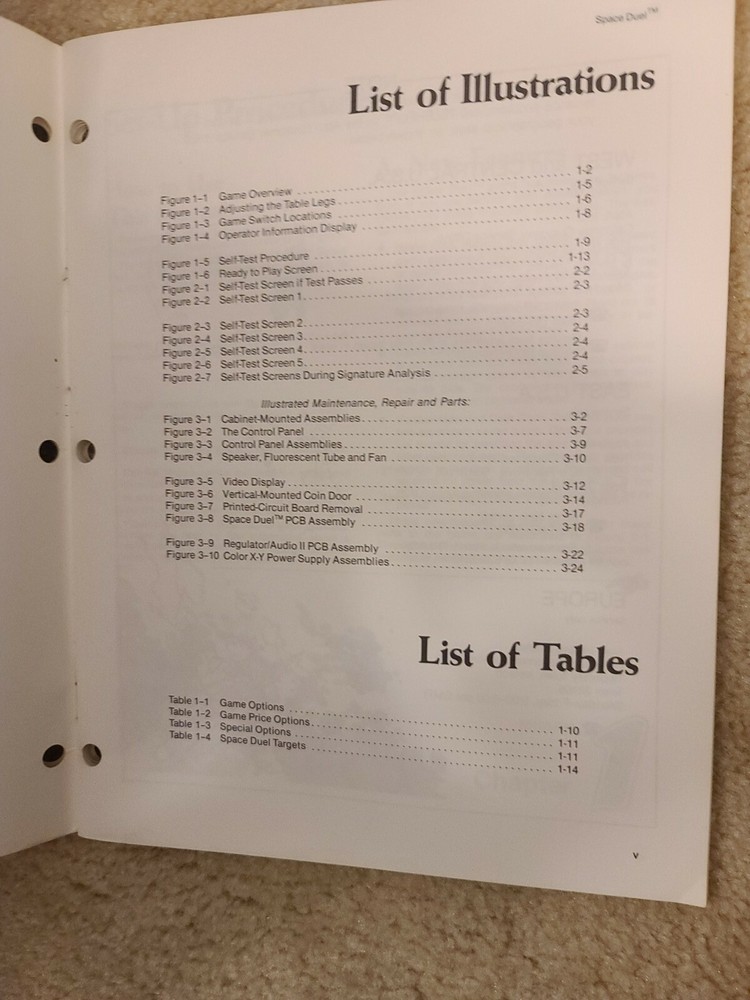 Atari Space Duel Arcade Game Machine Operation Service Manual