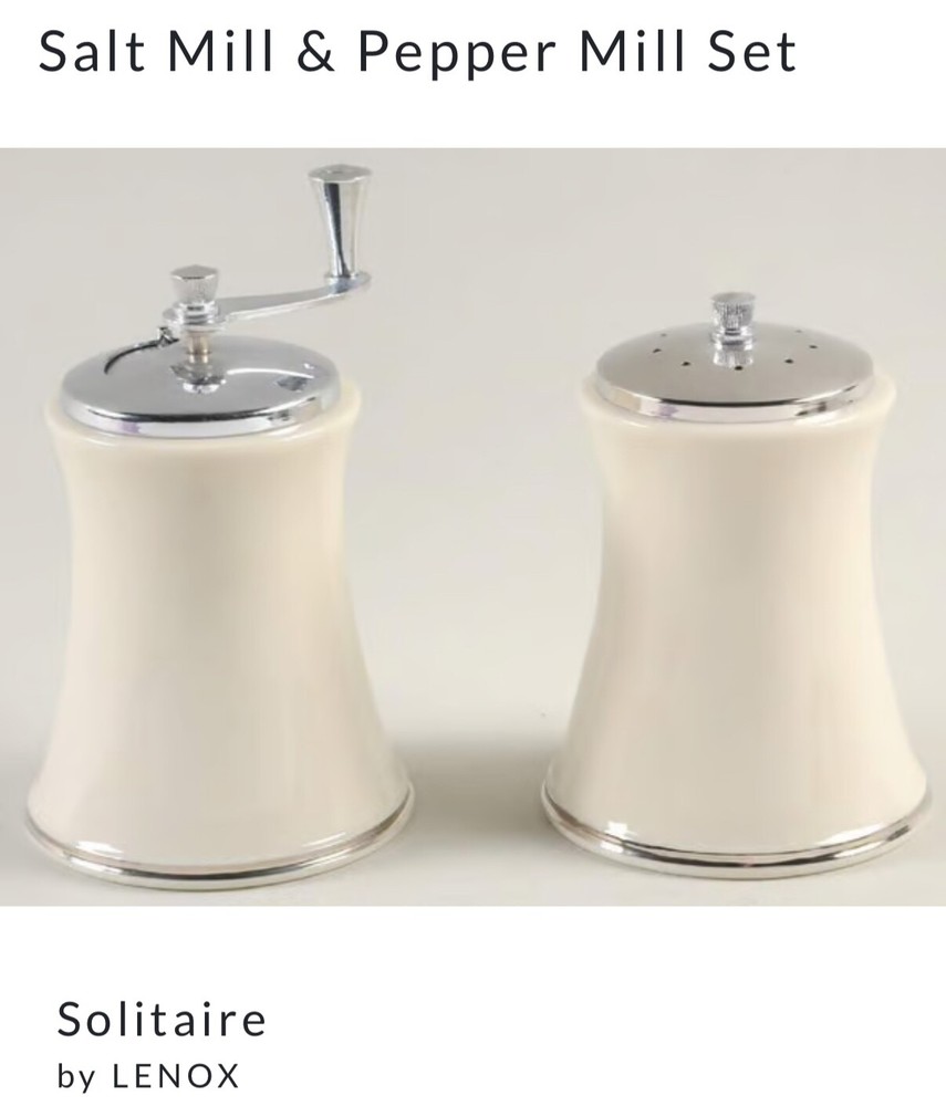 Lenox Fine China SOLITAIRE Salt & Pepper Mill