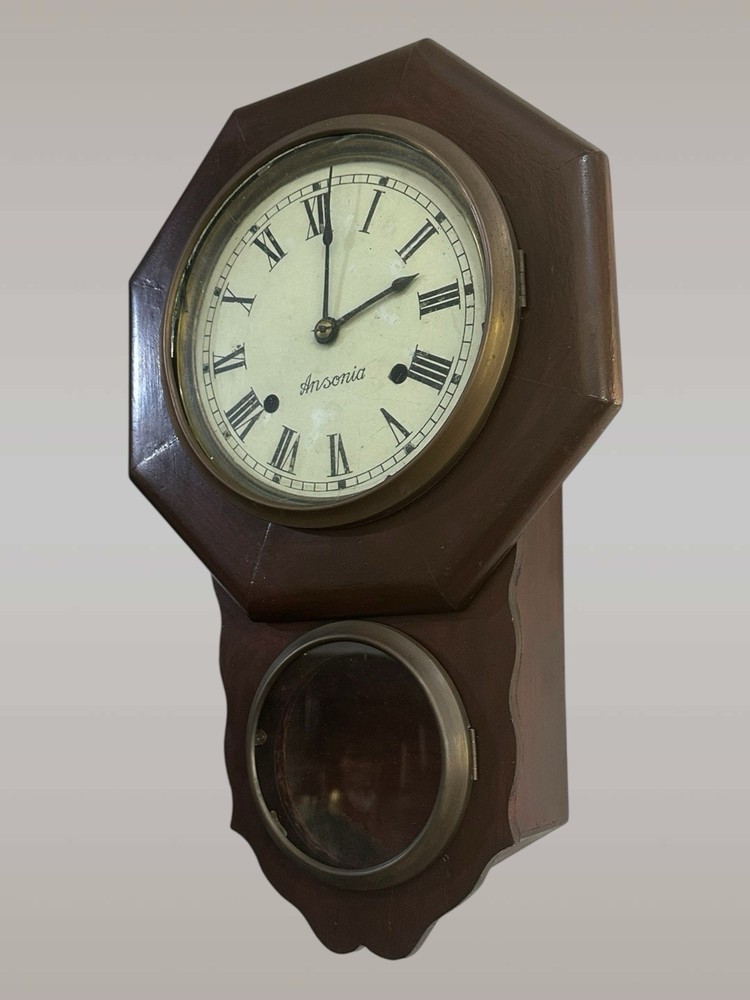 Ansonia Octagon Bell Chime Wall Clock